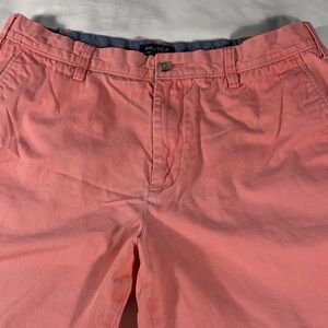 Nautica mens salmon The Deck Short flat front 8" inseam chino shorts - size 36